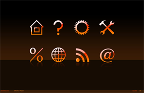 咖啡色工具图标flash模板